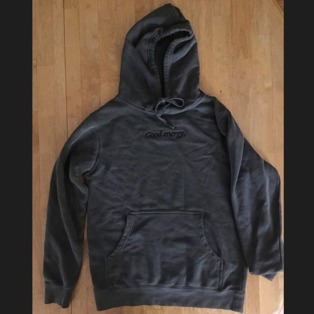 Gray Hoodie- "Good Energy", size small